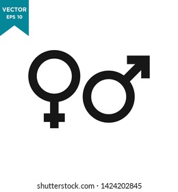 gender icon in trendy flat style, heterosexual icon 