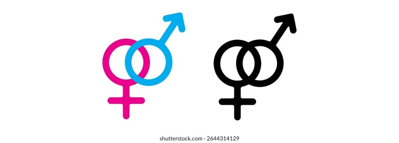 Gender icon vector design. Male and female sign of gender equality icon vector.Vector ilustration