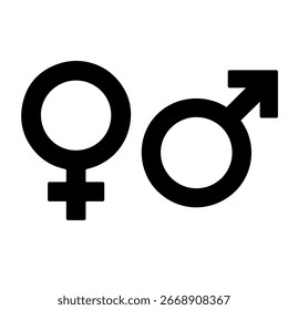 Ícone de gênero desenho vetorial Símbolo masculino feminino de igualdade de gênero ícone Ilustração vetorial