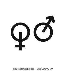 Gender icon vector design template. Male, female sign of gender equality icon vector