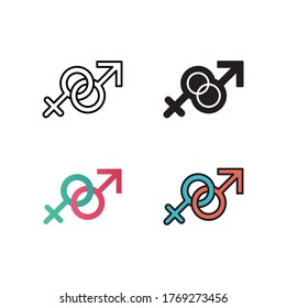 gender icon vector illustration with different style design. isolated on white background