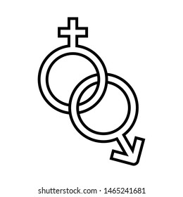gender icon vector illustration on white background editable. Male and Female gender symbol monochrome. Man Woman sign. 