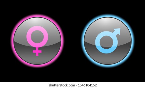 Gender icon vector image. Female, male  symbol vector