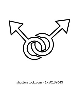 Vector de icono de género en fondo blanco
