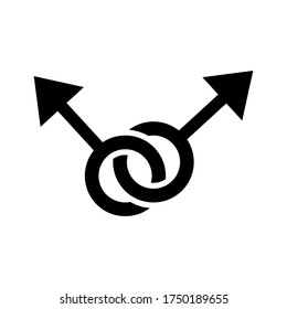 Vector de icono de género en fondo blanco