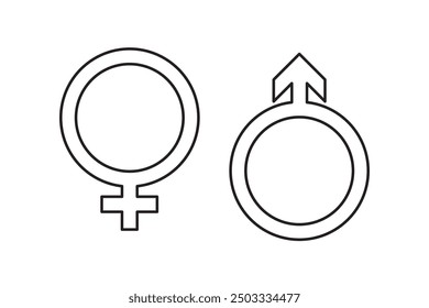 gender icon vector, on white background editable eps10