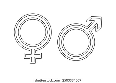 gender icon vector, on white background editable eps10