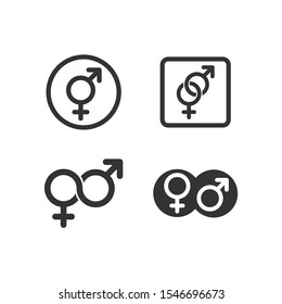 gender Icon vector sign isolated for graphic and web design. People gender symbol template color editable on white background.