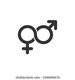 gender Icon vector sign isolated for graphic and web design. People gender symbol template color editable on white background.