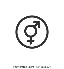 gender Icon vector sign isolated for graphic and web design. People gender symbol template color editable on white background.