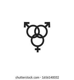 gender icon vector sign isolated for graphic and web design. gender symbol template color editable on white background.
