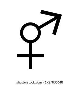 gender icon vector sign isolated for graphic and web design. gender symbol template color editable on white background.