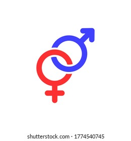 Símbolo de vector de icono de género en fondo blanco