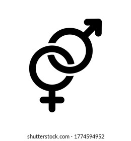 Símbolo de vector de icono de género en fondo blanco