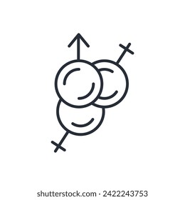 Icono de género. vector.Curso editable.Signo de estilo lineal para uso de diseño web,logotipo.Ilustración de símbolo.