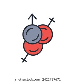 Gender icon. vector.Editable stroke.linear style sign for use web design,logo.Symbol illustration.
