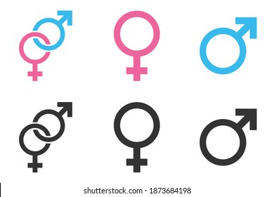 Gender Icons Female Male Sign Isolated Stock Vector (Royalty Free ...