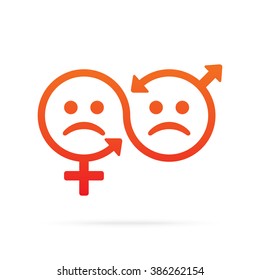 Gender icons. Gender relations concept.