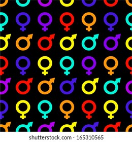 Gender icons seamless pattern. 