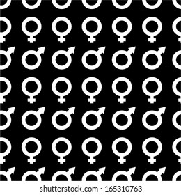 Gender icons seamless pattern. 