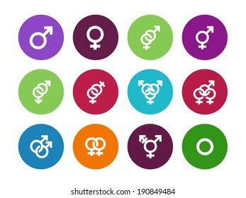 Gender identities circle icons on white background. Vector illustration.