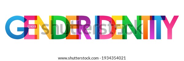 GENDER IDENTITY colorful vector typography\
banner isolated on white\
background