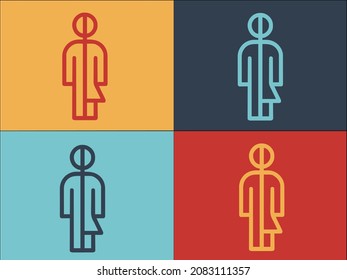 Plantilla de logotipo de elemento de identidad de género, icono plano simple de elemento, diseño, ilustración