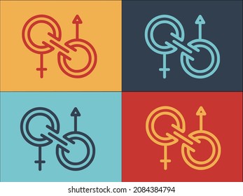 Gender Identity Genderqueer Logo Template, Simple Flat Icon of genderqueer,gender,non