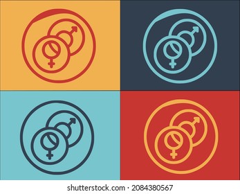 Gender Identity Human Logo Template, Simple Flat Icon of identity,gender,human