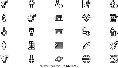 Gender identity icons High-Quality Vector Icons Collection with Editable Stroke. Ideal for Professional and Creative Projects.