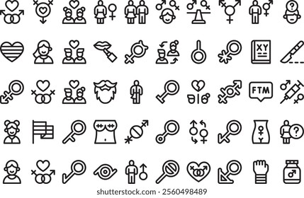 Gender identity icons High-Quality Vector Icons Collection with Editable Stroke. Ideal for Professional and Creative Projects.