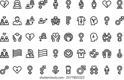 Gender identity icons High-Quality Vector Icons Collection with Editable Stroke. Ideal for Professional and Creative Projects.