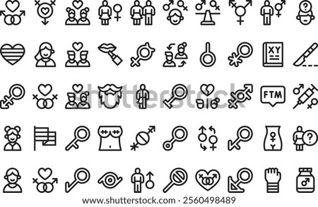 Gender identity icons High-Quality Vector Icons Collection with Editable Stroke. Ideal for Professional and Creative Projects.