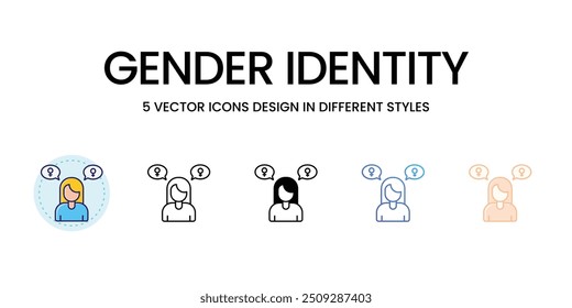 Gender Identity icons set vector stock illustration