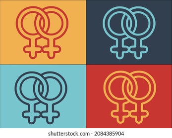 Gender Identity Lesbian Logo Template, Simple Flat Icon of lesbian,people,gender