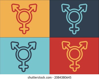 Gender Identity Male Logo Template, Simple Flat Icon of male,gender,identity