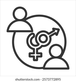 Gender Identity Outline Icon Vector Illustration