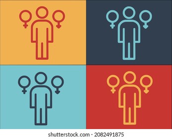 Gender Identity Relation Logo Template, Simple Flat Icon of gender,female,relation