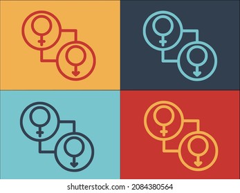 Gender Identity Rights Logo Template, Simple Flat Icon of identity,gender,equality