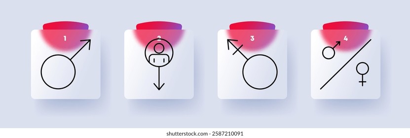 Gender and identity set icon. Male symbol, gender identity, masculinity, gender division, equality, diversity, representation, sociology, inclusivity