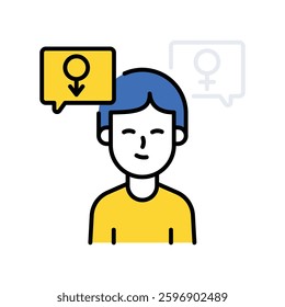 Gender identity vector filled outline icon. EPS 10 file