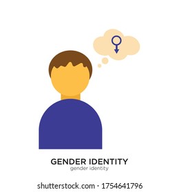 Diseño plano de la ilustración del vector de identidad de género