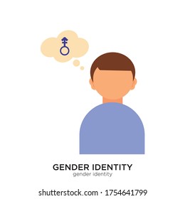 Diseño plano de la ilustración del vector de identidad de género