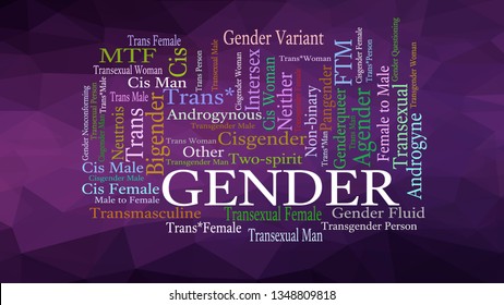 Gender Identity Word Cloud Collage Conceptual Vector Illustration