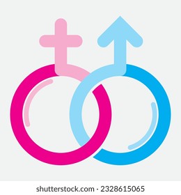 gender illustration logo. unity  man woman  love.