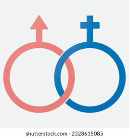 gender illustration logo. unity  man woman  love.
