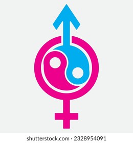 gender illustration logo. unity  man woman  love.