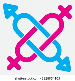 Logo für Gender-Illustration. Einheitsmannfrau liebt.