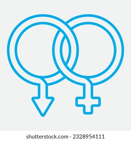 gender illustration logo. unity  man woman  love.