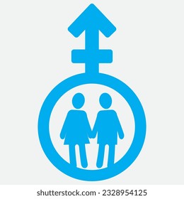 gender illustration logo. unity  man woman  love.